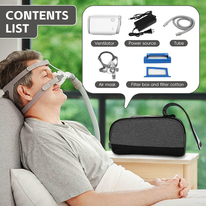 Tiny Chou CPAP Travel Bag Compatible with ResMed AirMini Machine & Accessories, Portable CPAP Equipment & Supplies Carrying Bag, Compact CPAP Organizer Storage Bag with Compartments,Black (Bag Only) - Image 5
